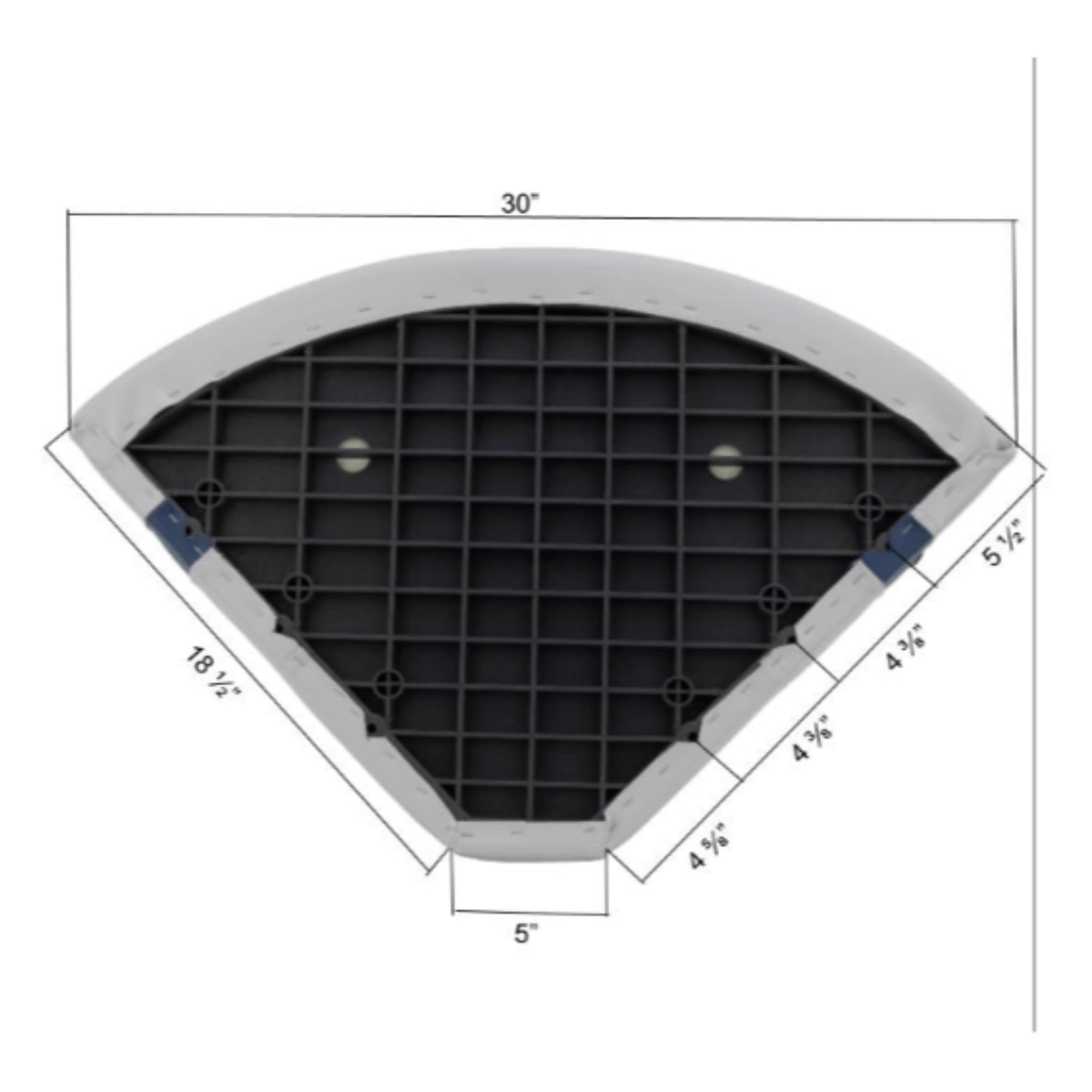 30" Radius Classic Pontoon Corner Cushions Only