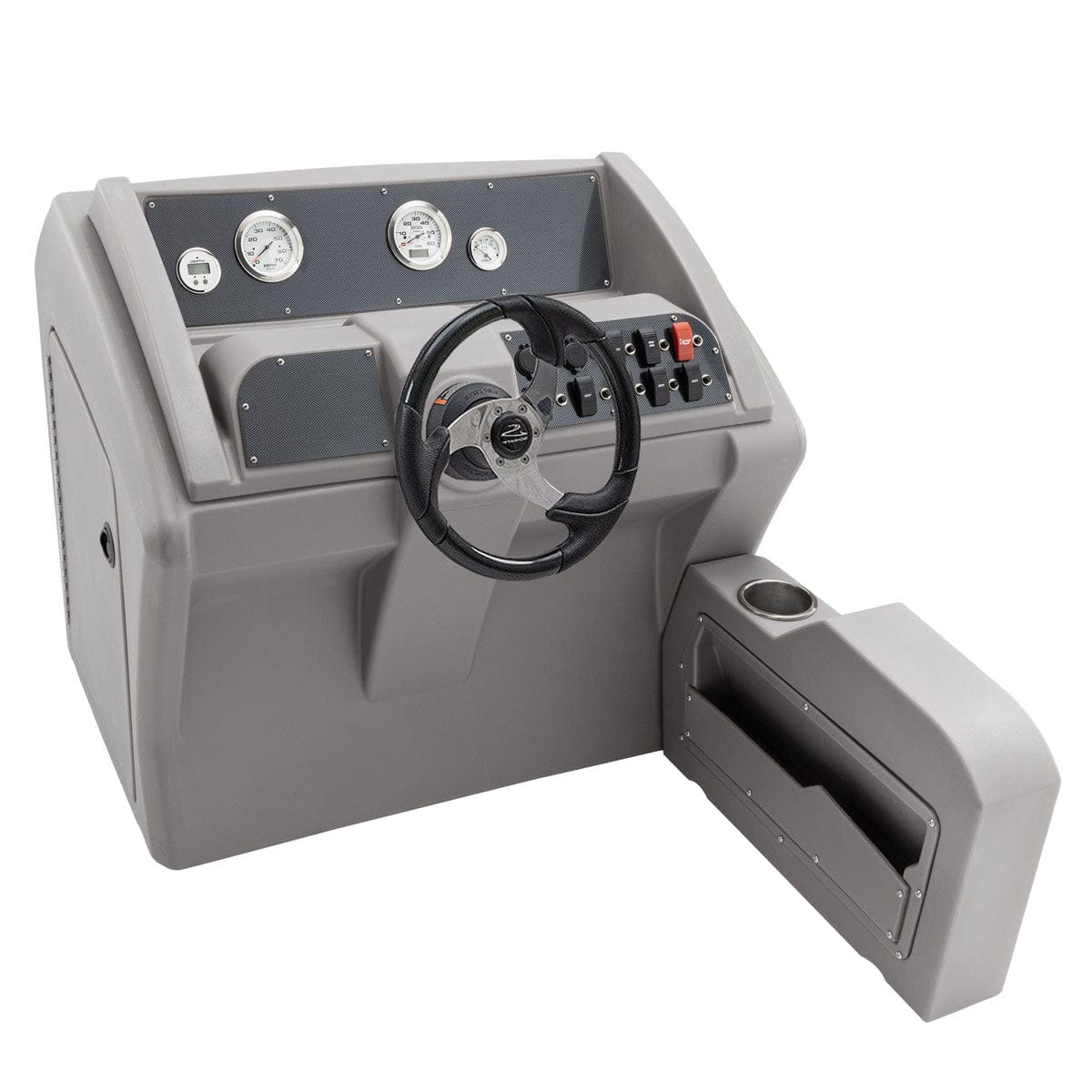 DeckMate Luxury Deluxe Large Helm Console Carbon #color_gray & invisible