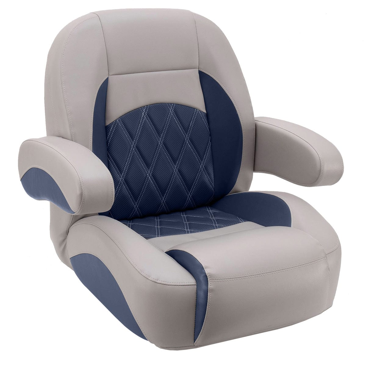 DeckMate Luxury Low Back Helm Chair #color_navy & gray