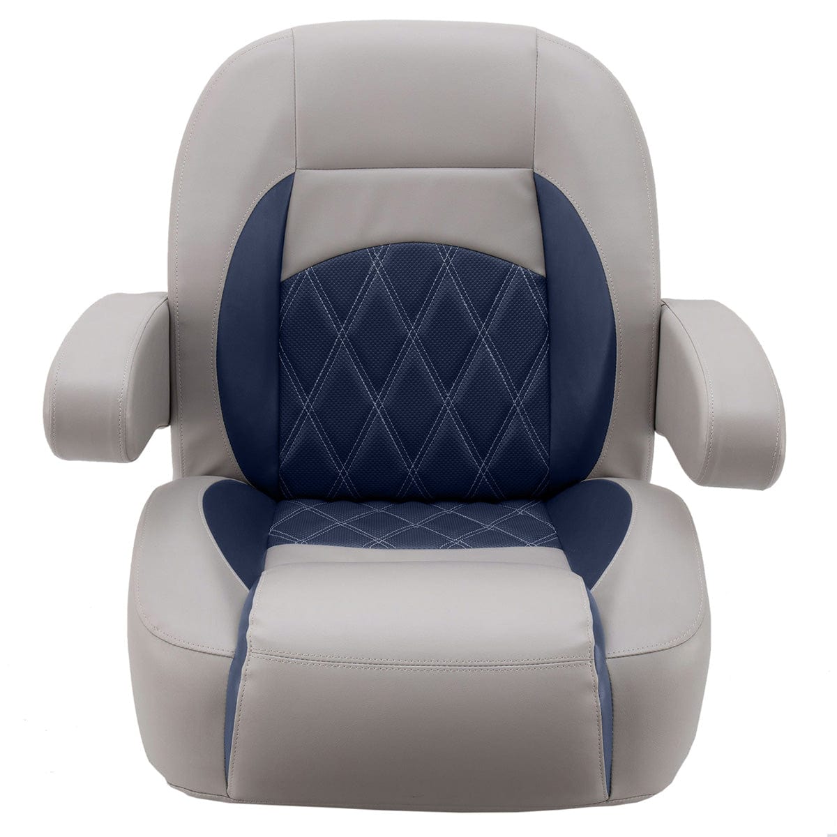 DeckMate Luxury Low Back Helm Chair front #color_navy & gray