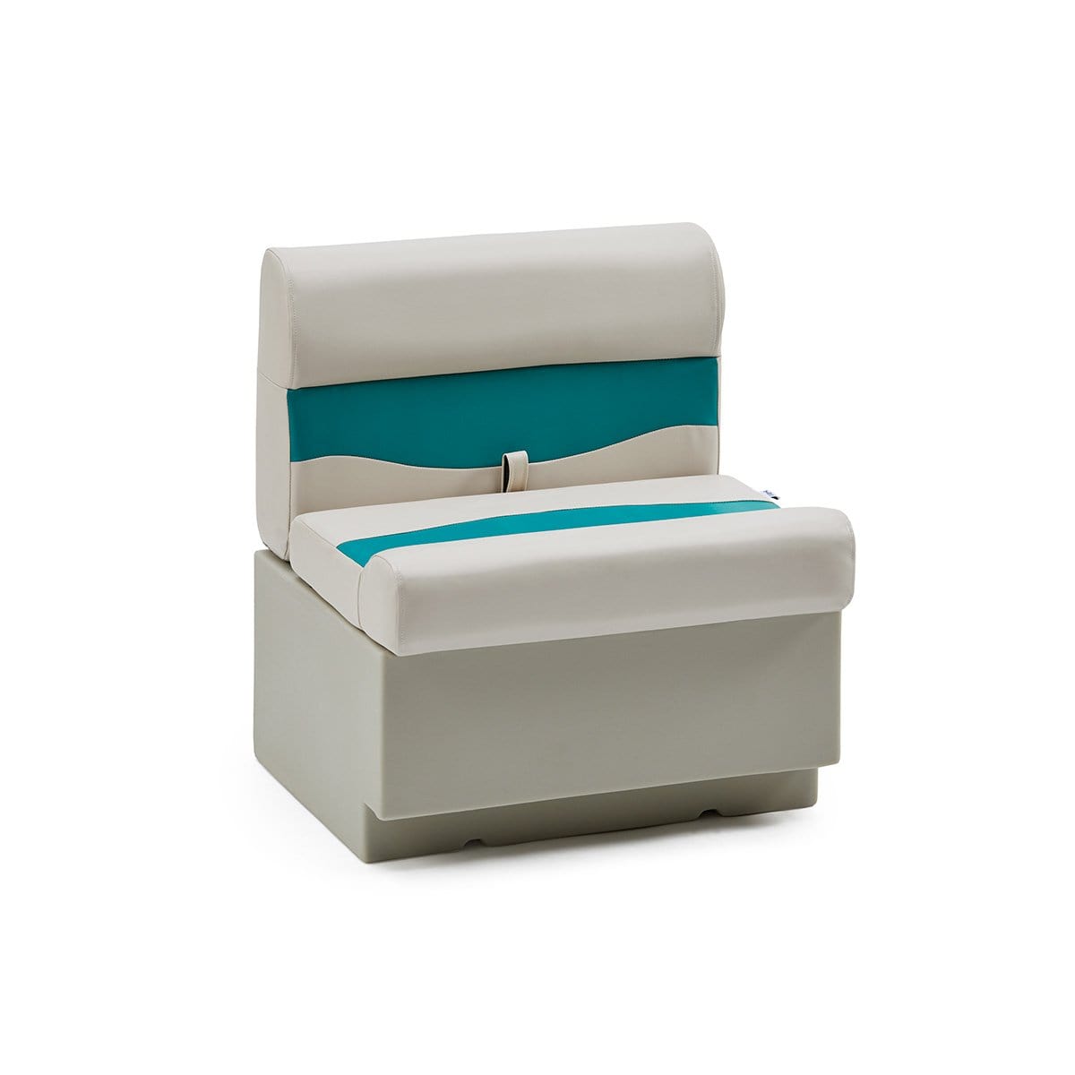 DeckMate Classic Pontoon Boat Bench #color_ivory & teal