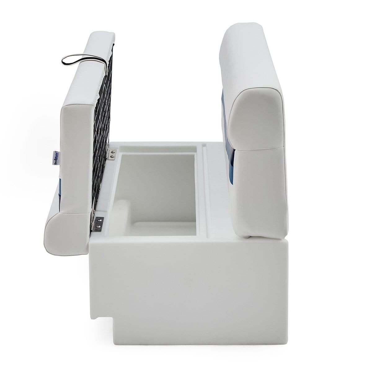 DeckMate Classic Pontoon Boat Bench Under Seat Storage #color_white, blue & light blue