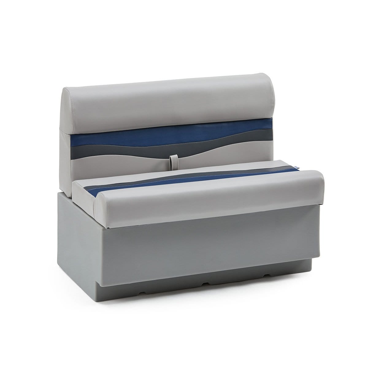 DeckMate Classic Pontoon Boat Bench #color_gray, blue & charcoal