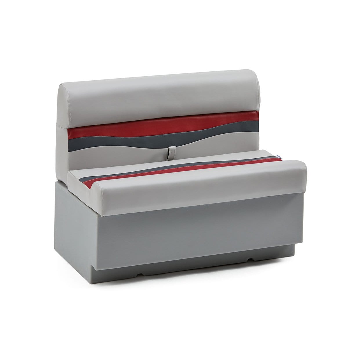 DeckMate Classic Pontoon Boat Bench #color_gray, red & charcoal