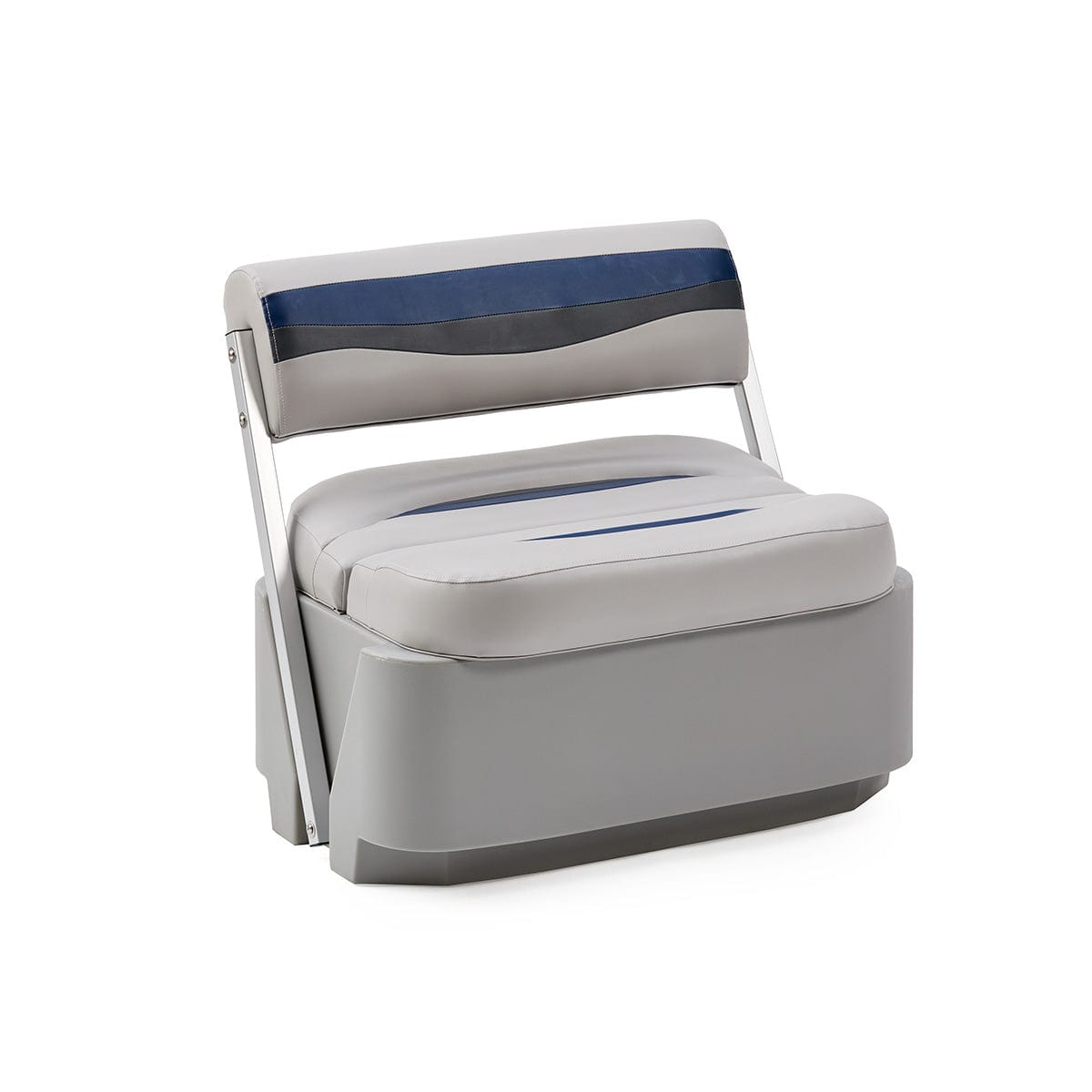 DeckMate Classic Pontoon Boat Flip Flop Seat #color_gray, blue & charcoal