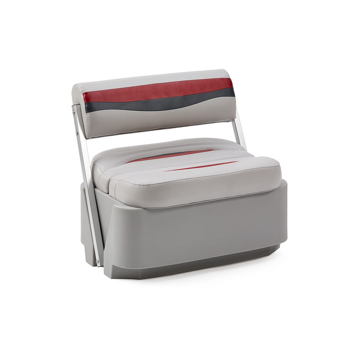 DeckMate Classic Pontoon Boat Flip Flop Seat #color_gray, red & charcoal