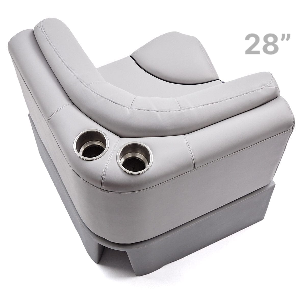 Pontoon Boat Seat Luxury Corner Seat #color_charcoal & gray