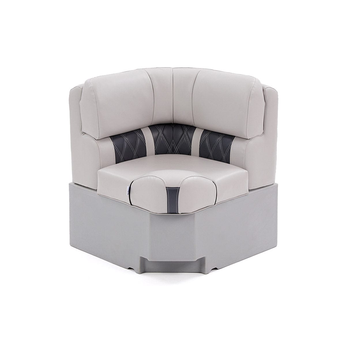 Pontoon Boat Seat Luxury Corner Seat Front #color_charcoal & gray