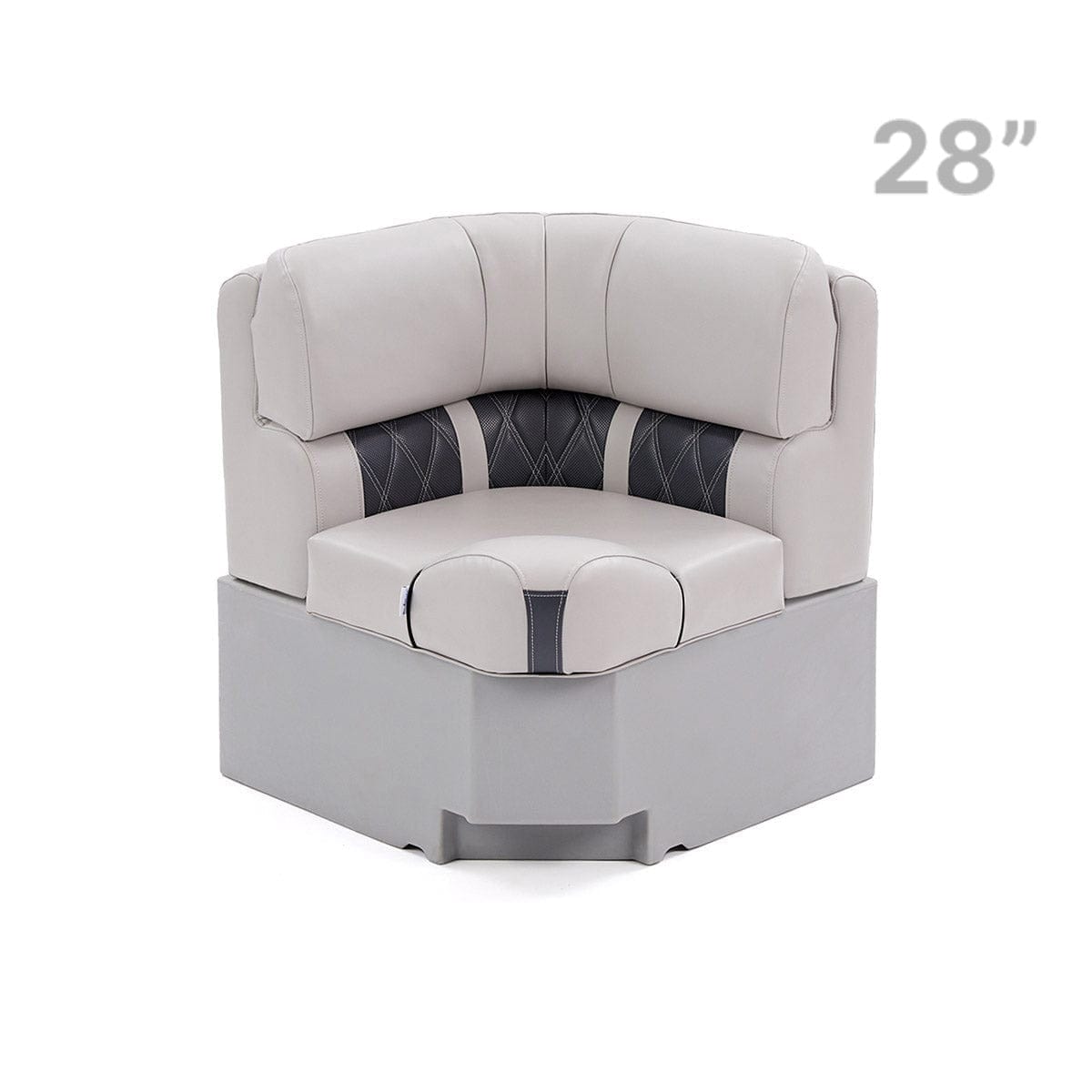 Pontoon Boat Seat Luxury Corner Seat Front #color_charcoal & gray