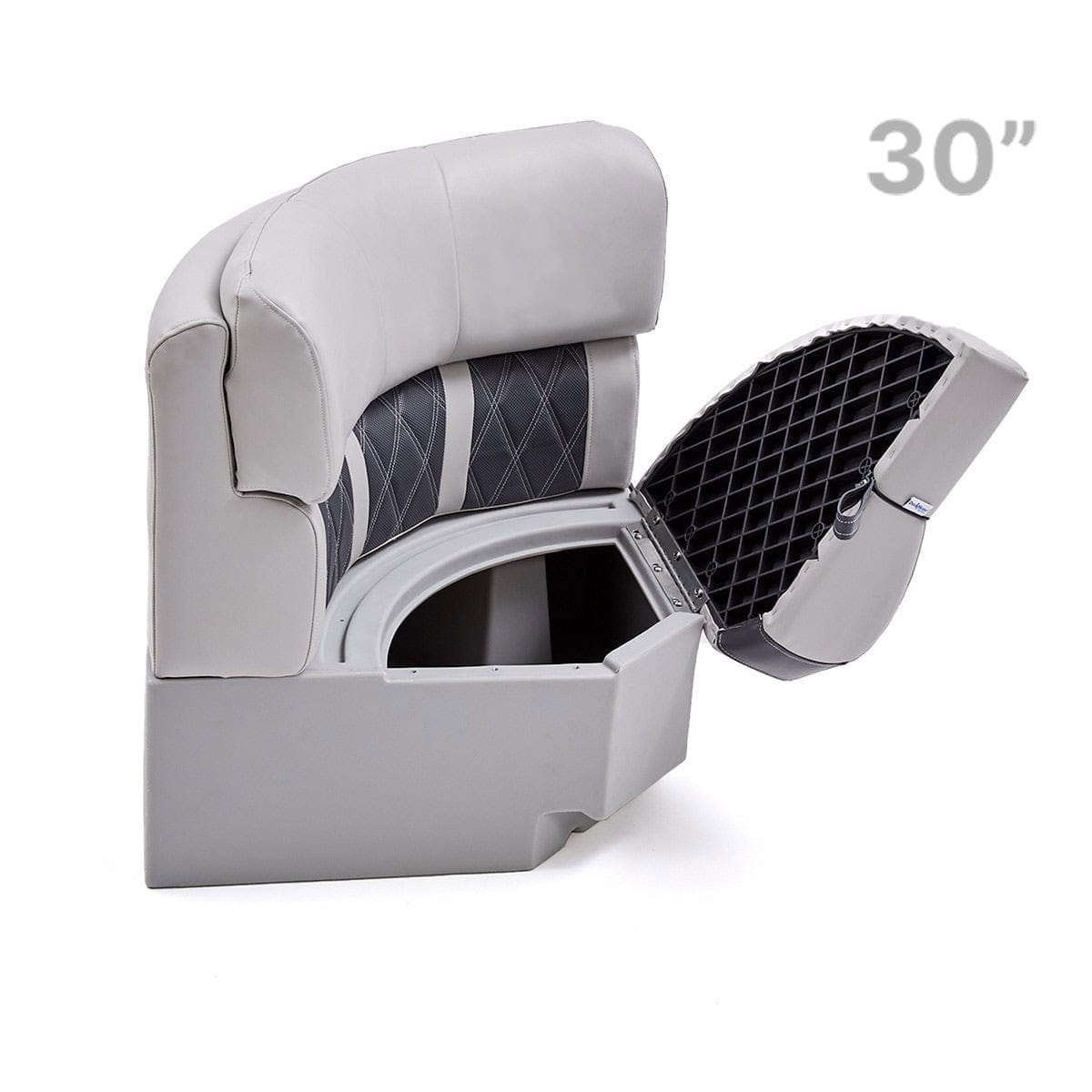 Pontoon Boat Seat Luxury Corner Seat Open #color_charcoal & gray