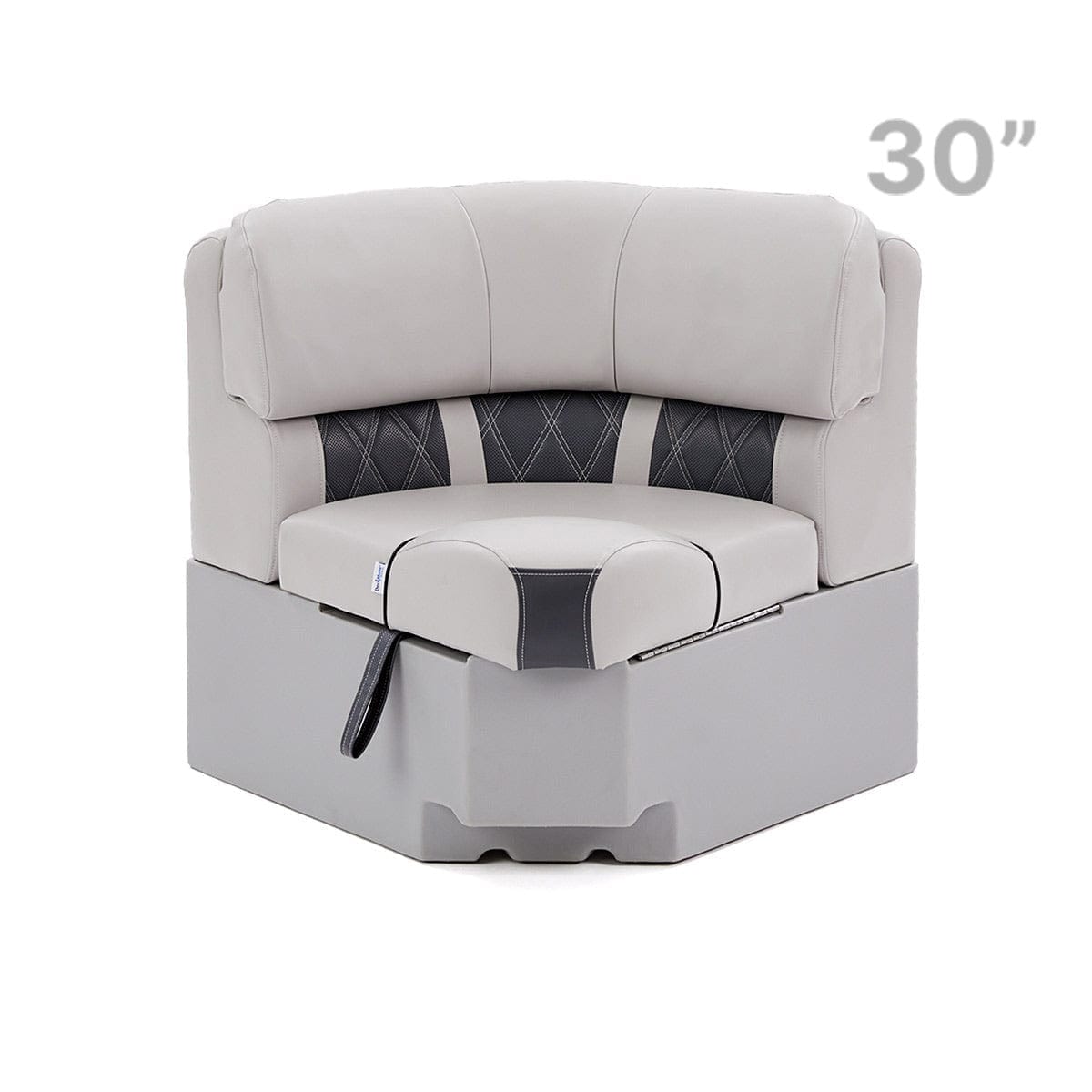 Pontoon Boat Seat Luxury Corner Seat Front #color_charcoal & gray