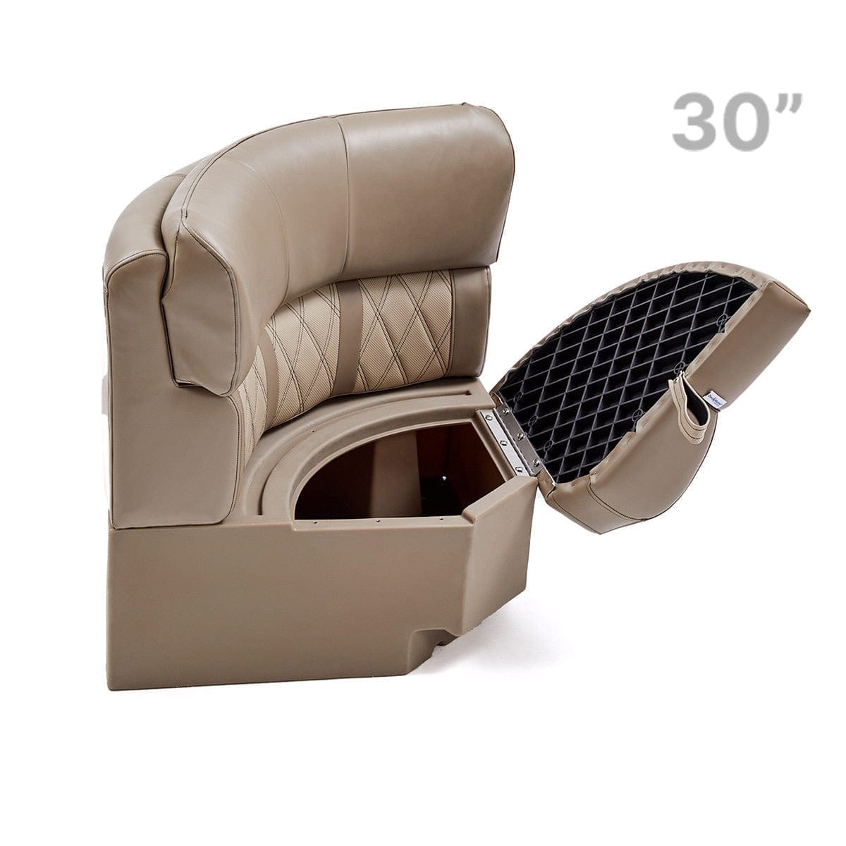 Pontoon Boat Seat Luxury Corner Seat Open #color_tan & beige