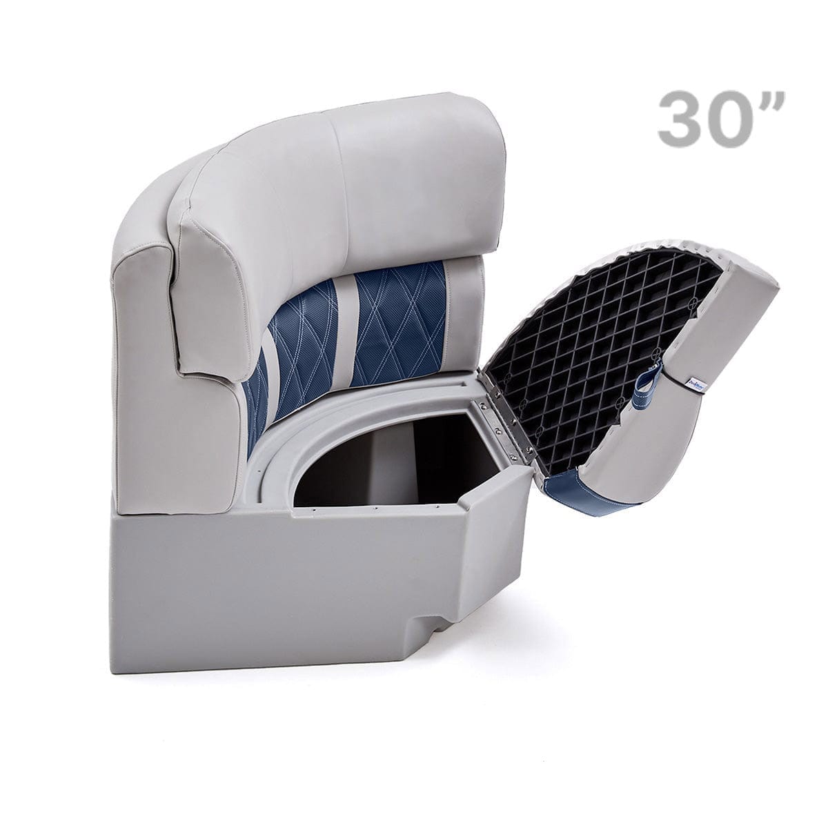 Pontoon Boat Seat Luxury Corner Seat Open #color_navy & gray