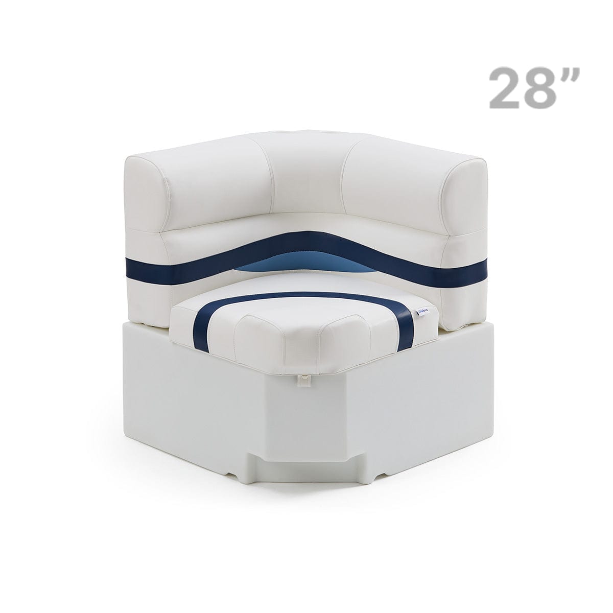 Pontoon Boat Corner Seat #color_white, blue & light blue