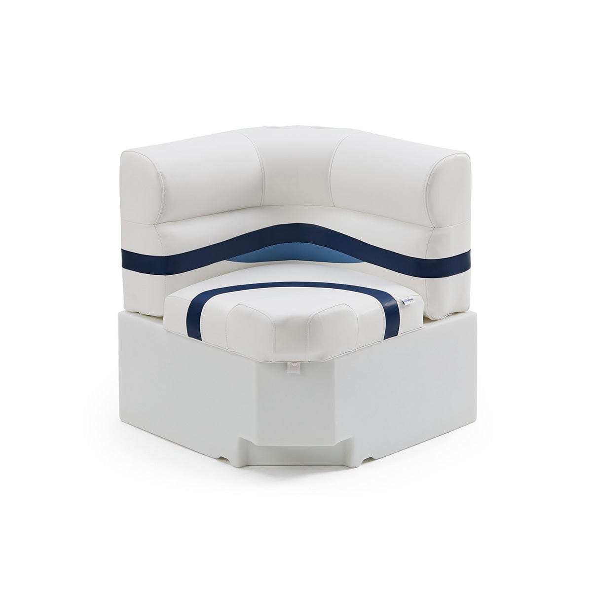 Pontoon Boat Corner Seat #color_white, blue & light blue