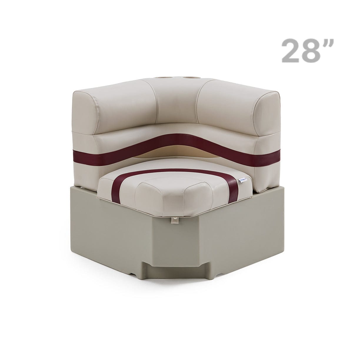 Pontoon Boat Corner Seat #color_ivory, burgundy & tan