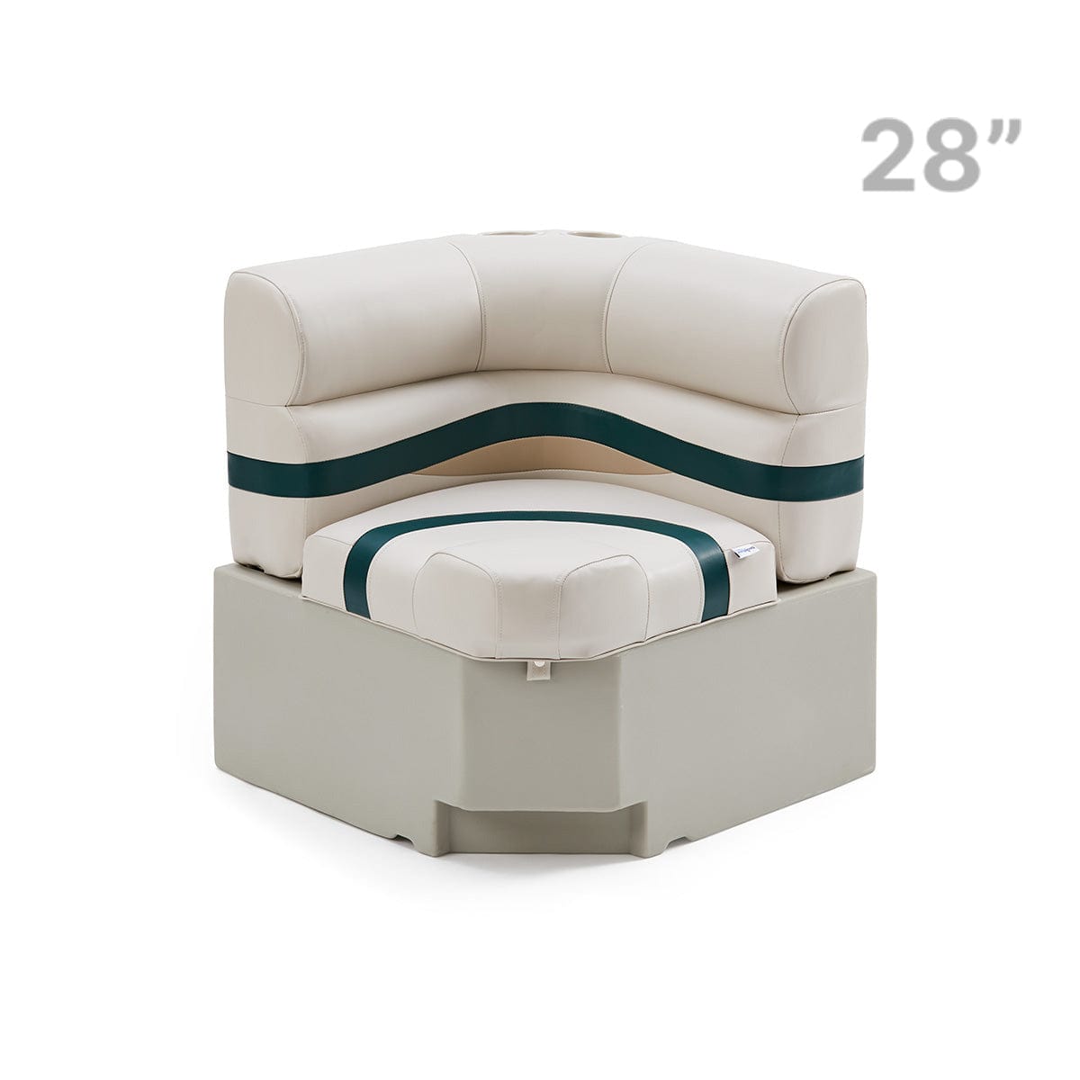 Pontoon Boat Corner Seat #color_ivory, green & tan