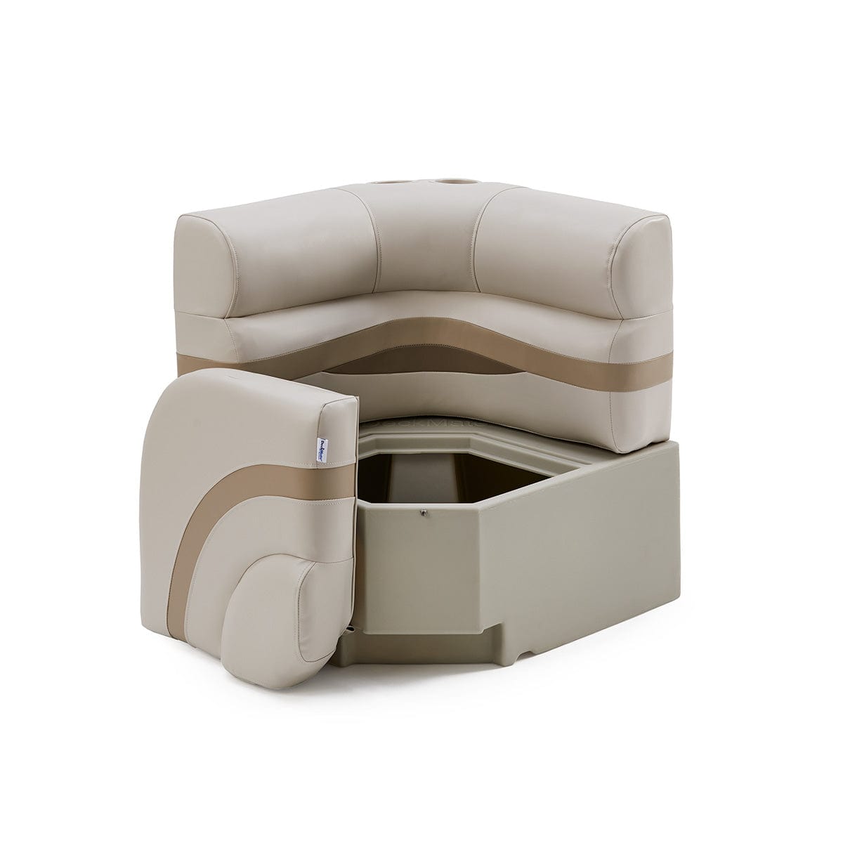 Pontoon Boat Corner Seat Open #color_ivory, tan & beige