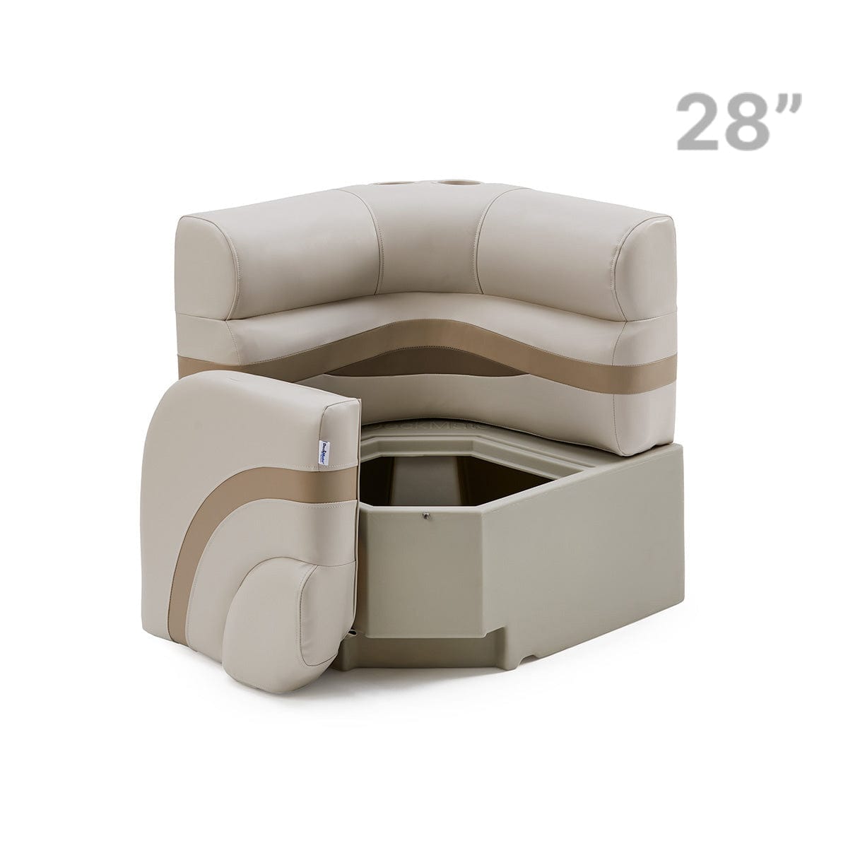 Pontoon Boat Corner Seat Open #color_ivory, tan & beige