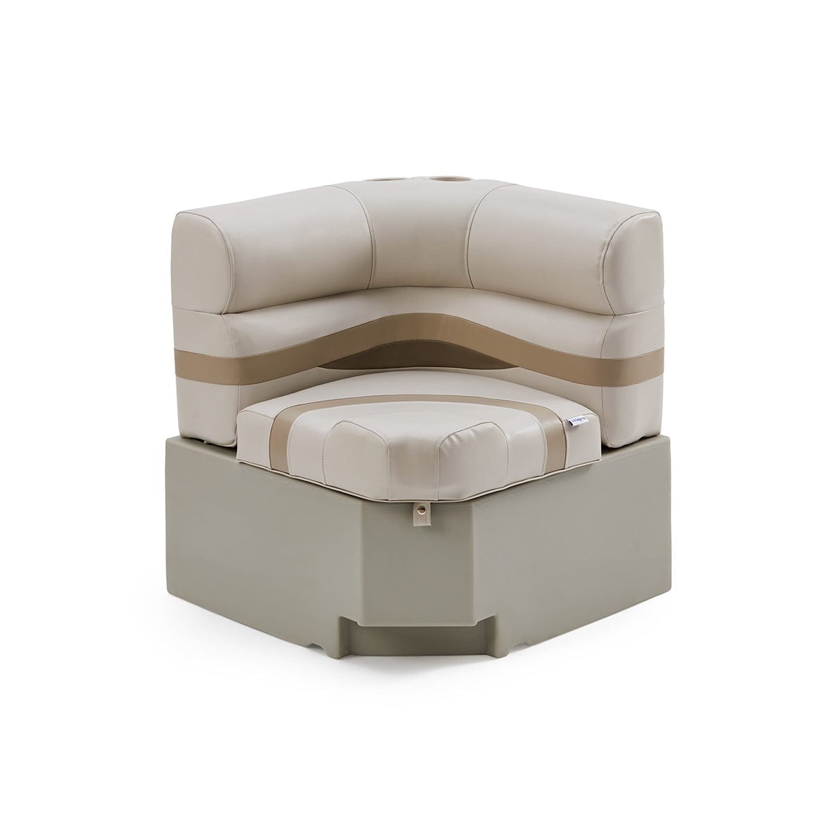 Pontoon Boat Corner Seat #color_ivory, tan & beige