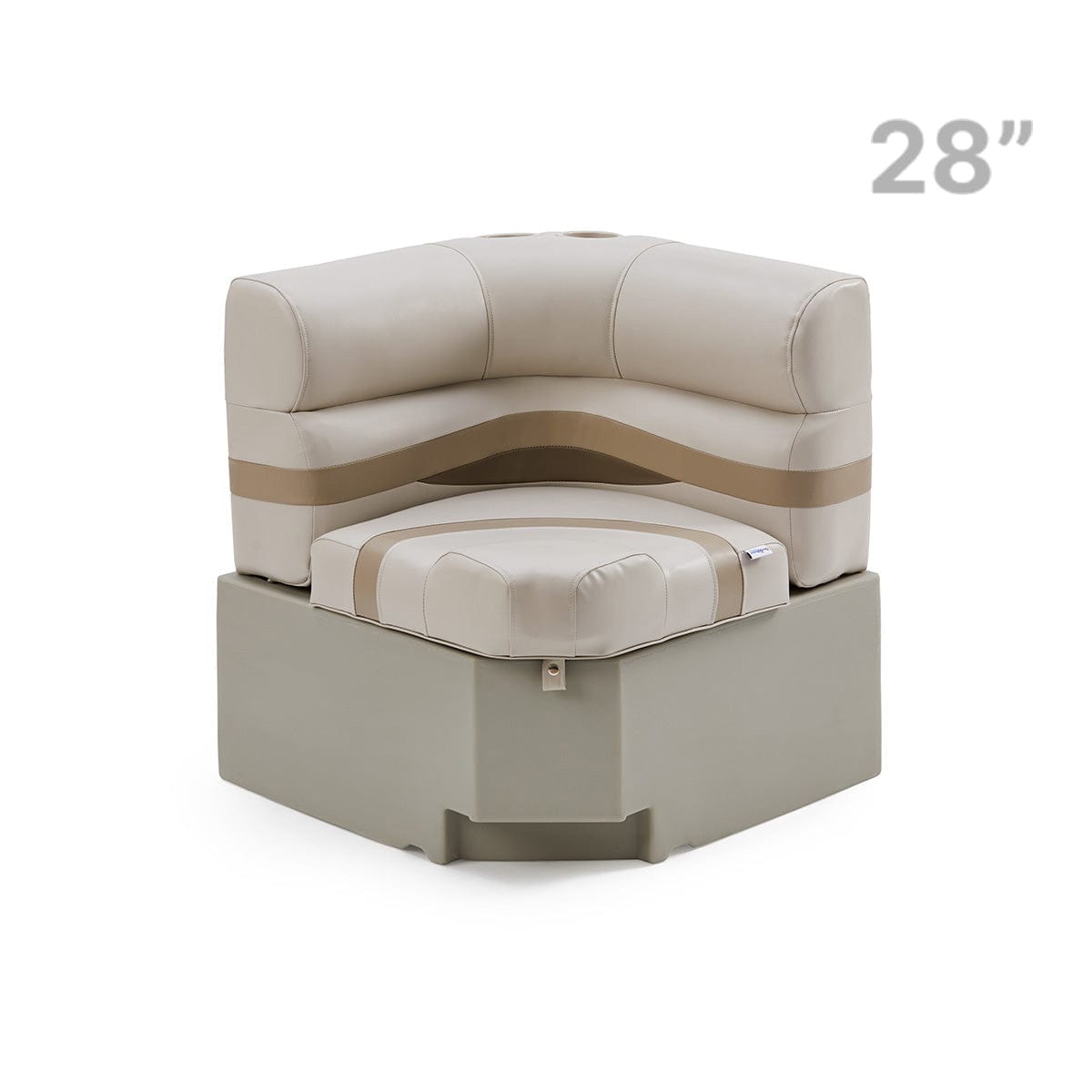 Pontoon Boat Corner Seat #color_ivory, tan & beige