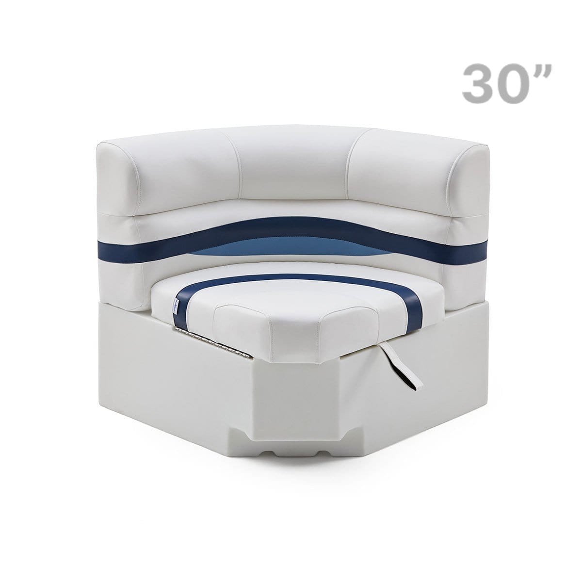 Pontoon Boat Corner Seat #color_white, blue & light blue