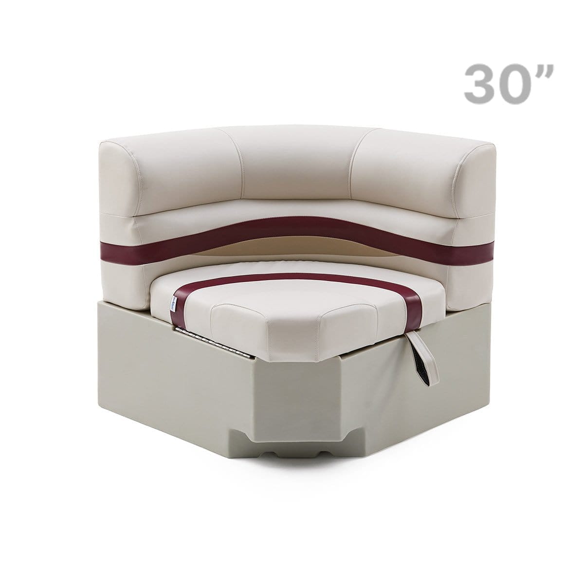 Pontoon Boat Corner Seat #color_ivory, burgundy & tan