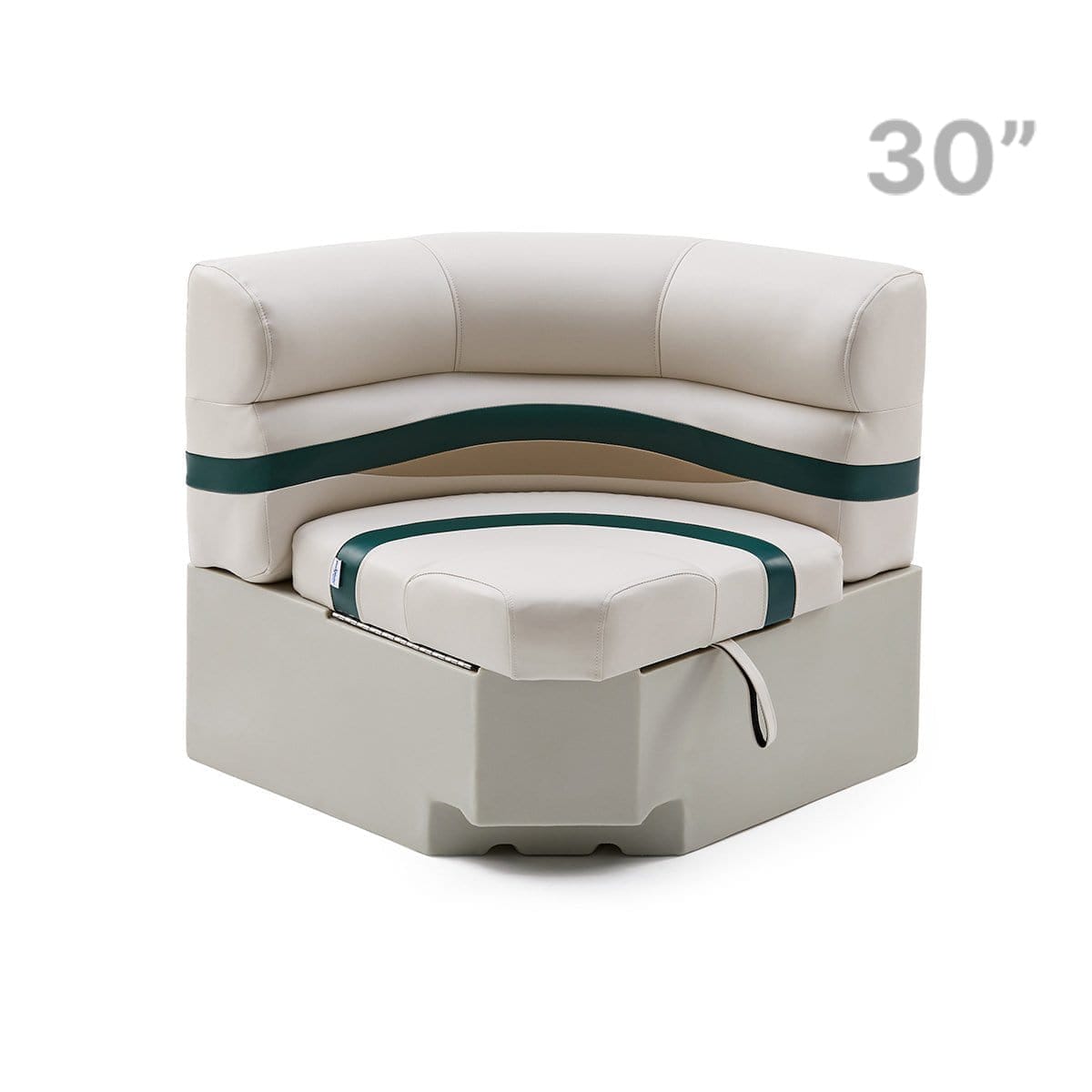 Pontoon Boat Corner Seat #color_ivory, green & tan