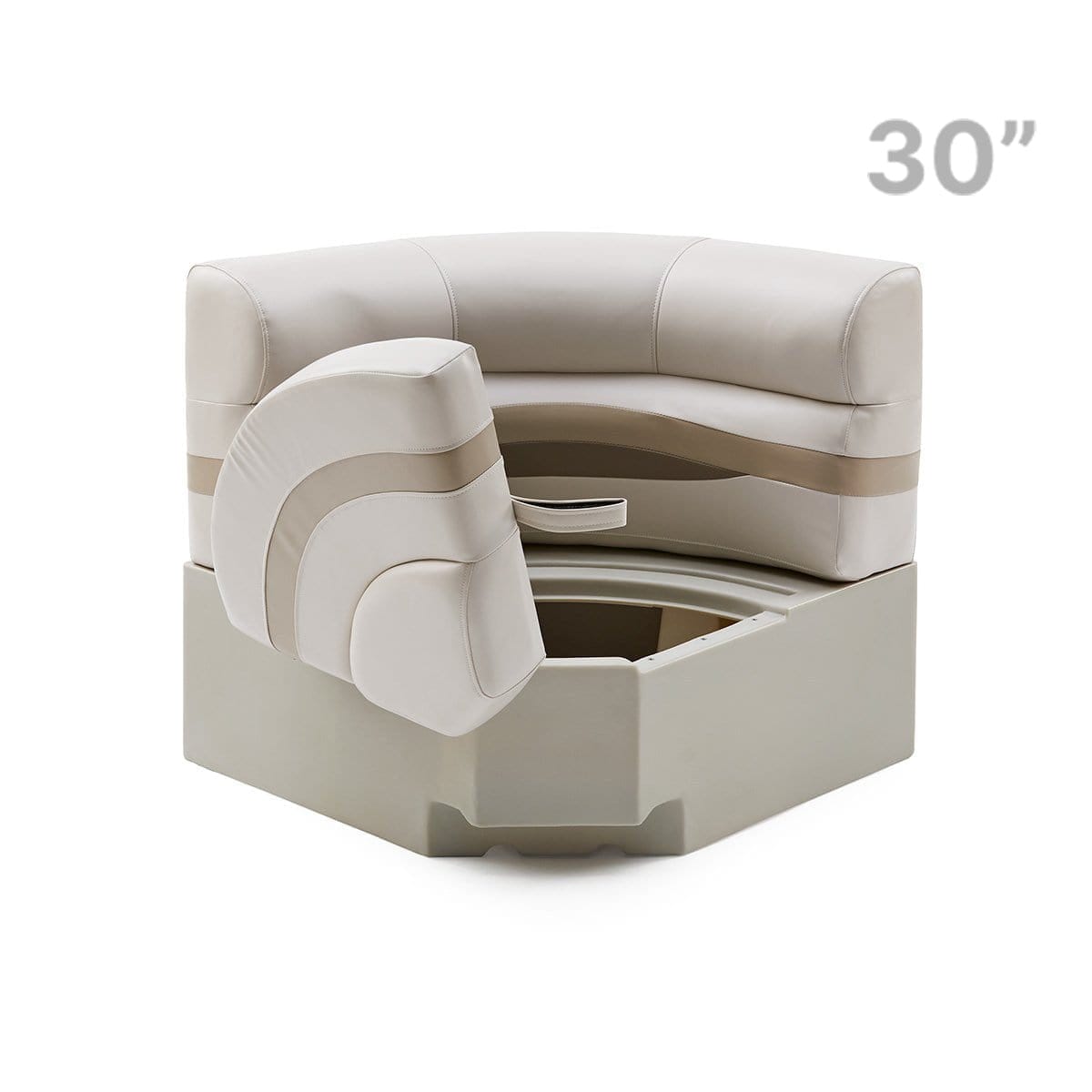 Pontoon Boat Corner Seat Open #color_ivory, tan & beige