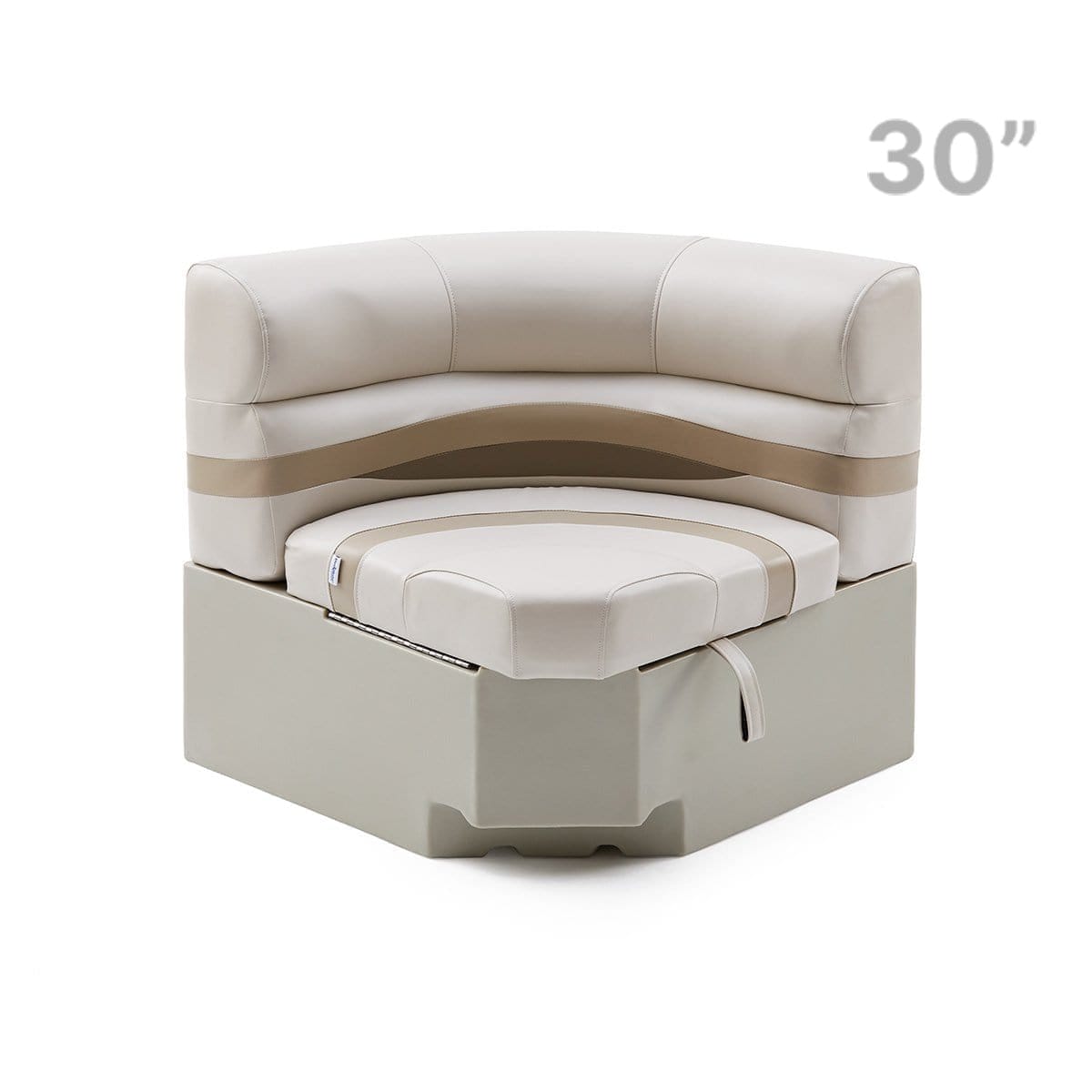 Pontoon Boat Corner Seat #color_ivory, tan & beige