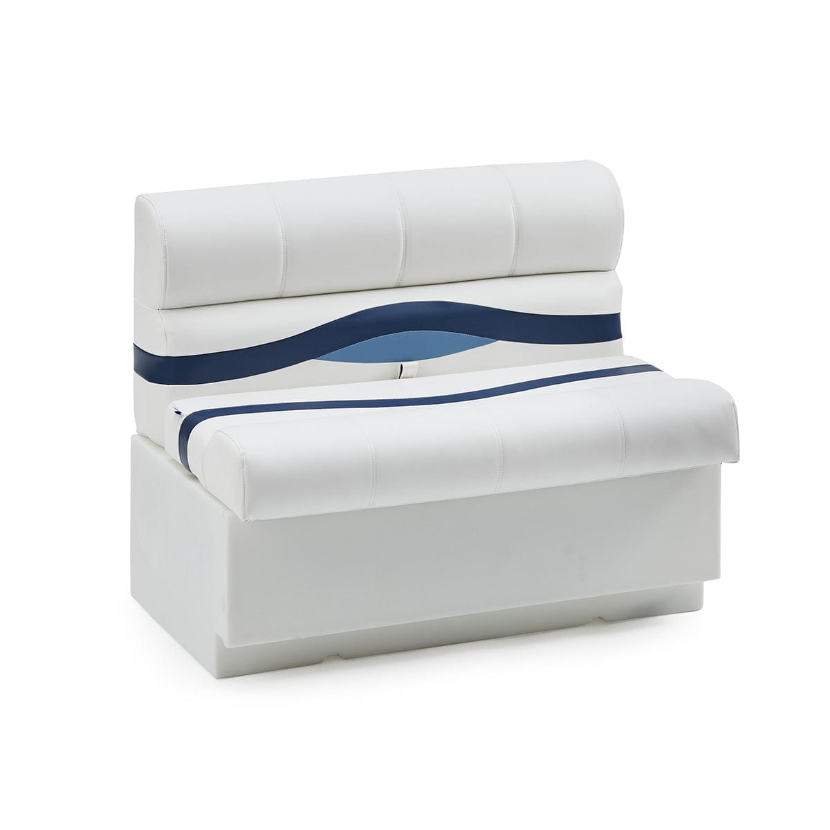 Pontoon Boat Bench Seat #color_white, blue & light blue