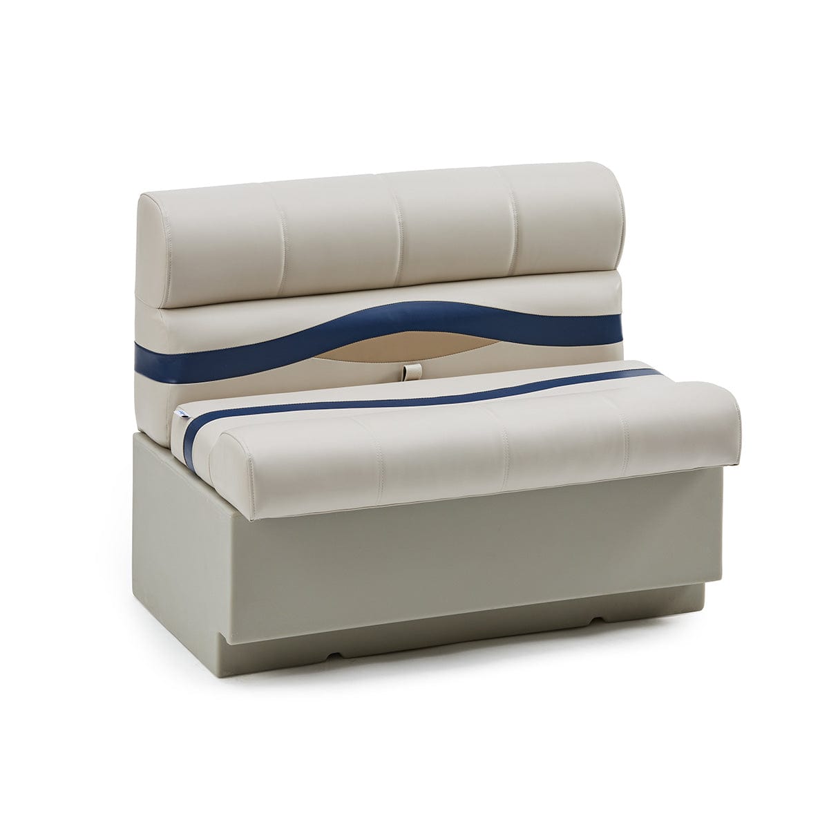 Pontoon Boat Bench Seat #color_ivory, blue & tan