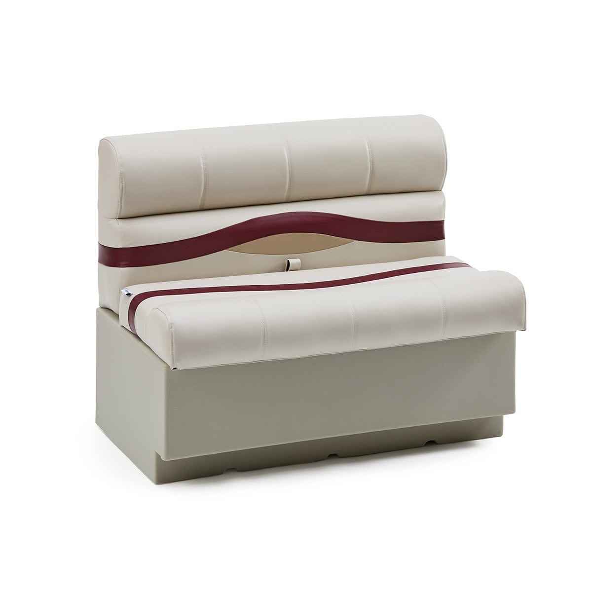 Pontoon Boat Bench Seat #color_ivory, burgundy & tan