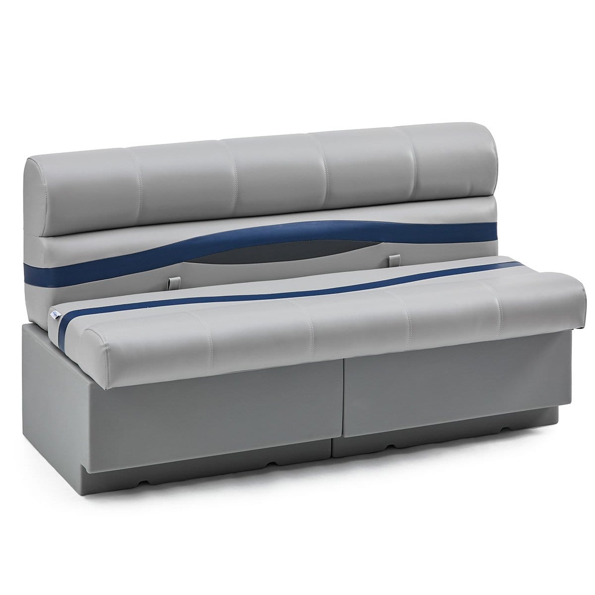 Pontoon Boat Long Bench Seat #color_gray, blue & charcoal