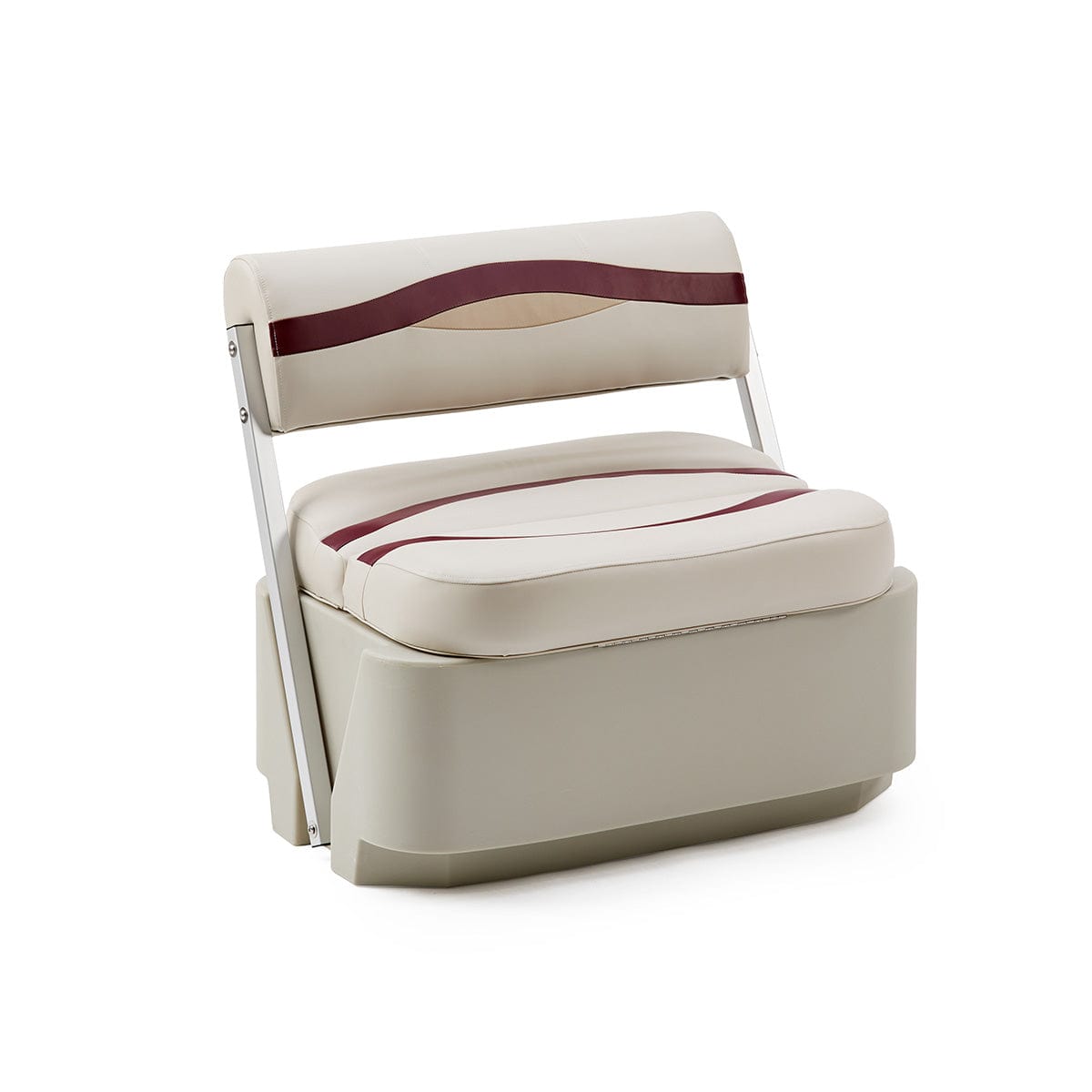 Pontoon Boat Flip Flop Seats #color_ivory, burgundy & tan