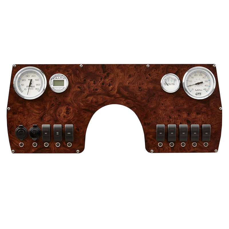 DeckMate Pontoon Console Panel switches and gauges burl