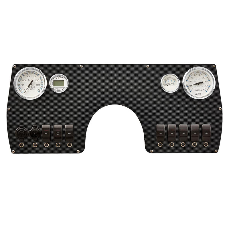 DeckMate Pontoon Console Panel switches and gauges carbon