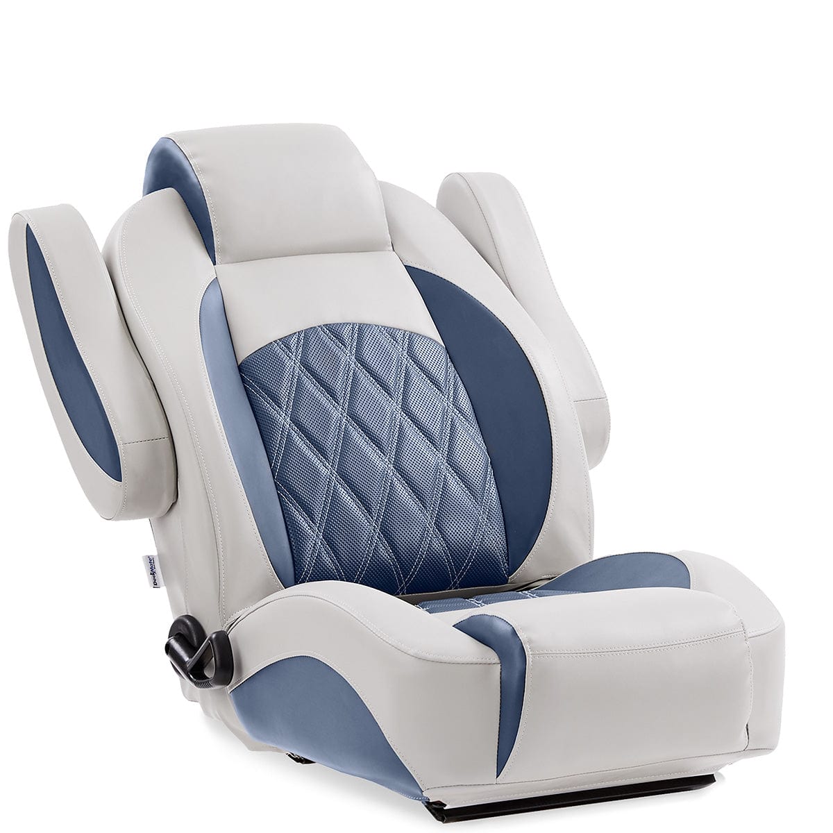 DeckMate Luxury Command Chair reclined arms up #color_navy & gray