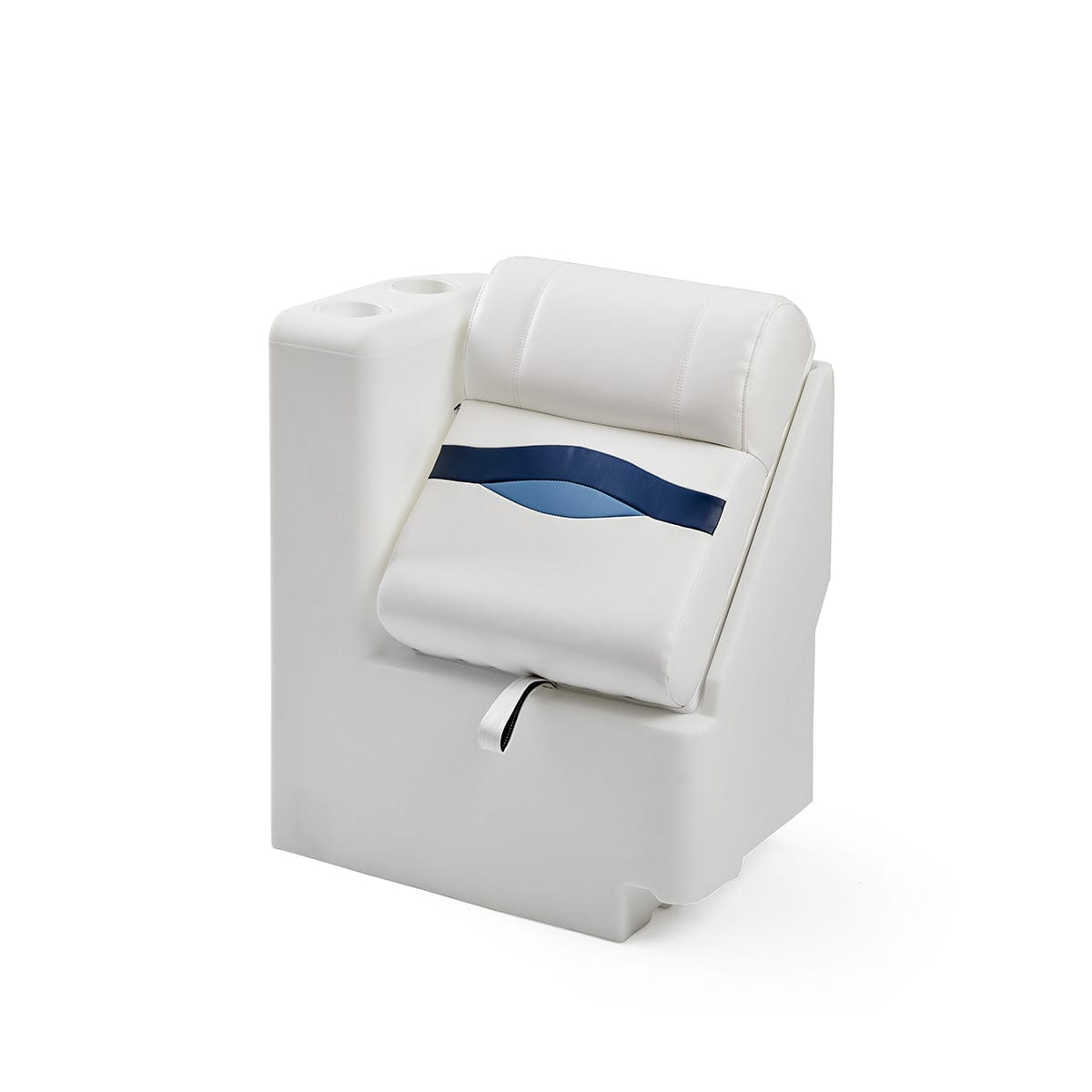 Pontoon Boat Lean Back Seat #color_white, blue & light blue