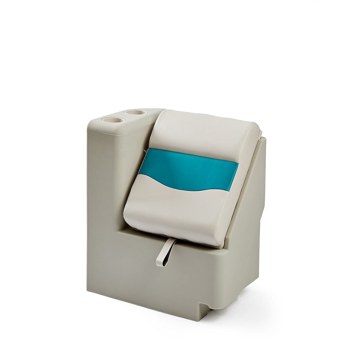 Classic Lean Back Pontoon Seat #color_ivory & teal