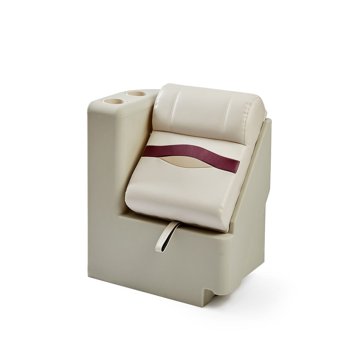 Pontoon Boat Lean Back Seat #color_ivory, burgundy & tan