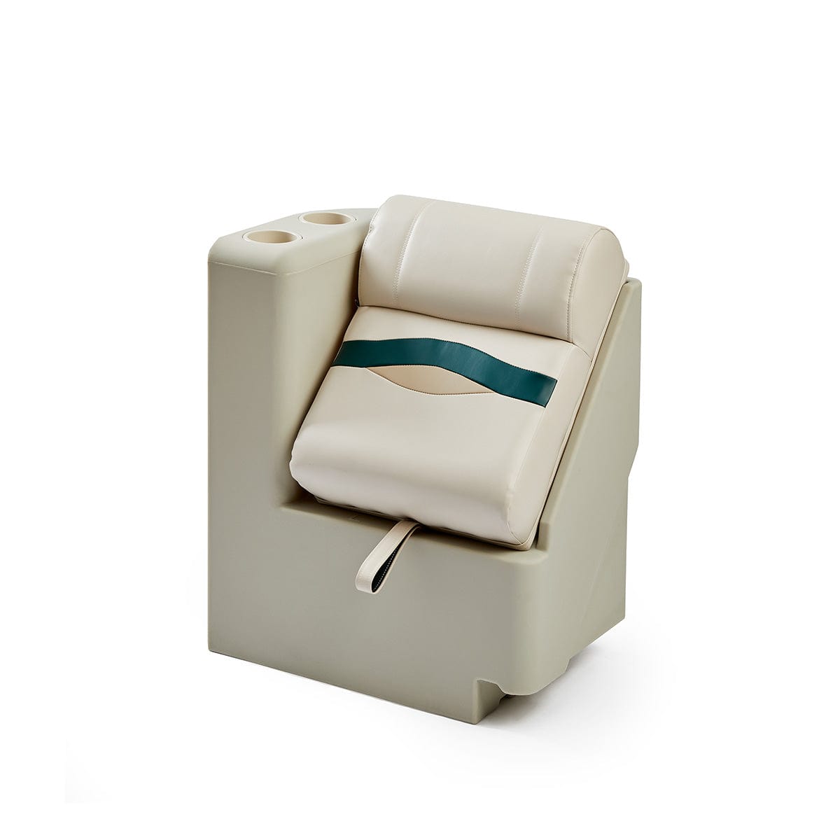 Pontoon Boat Lean Back Seat #color_ivory, green & tan