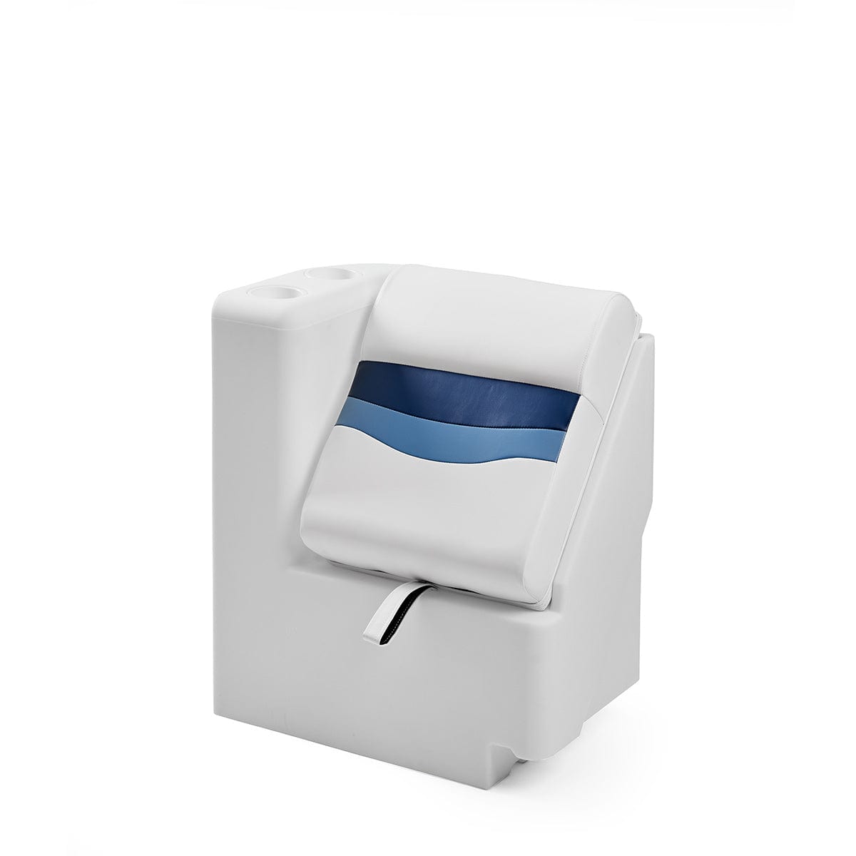 Classic Lean Back Pontoon Seat #color_white, blue & light blue