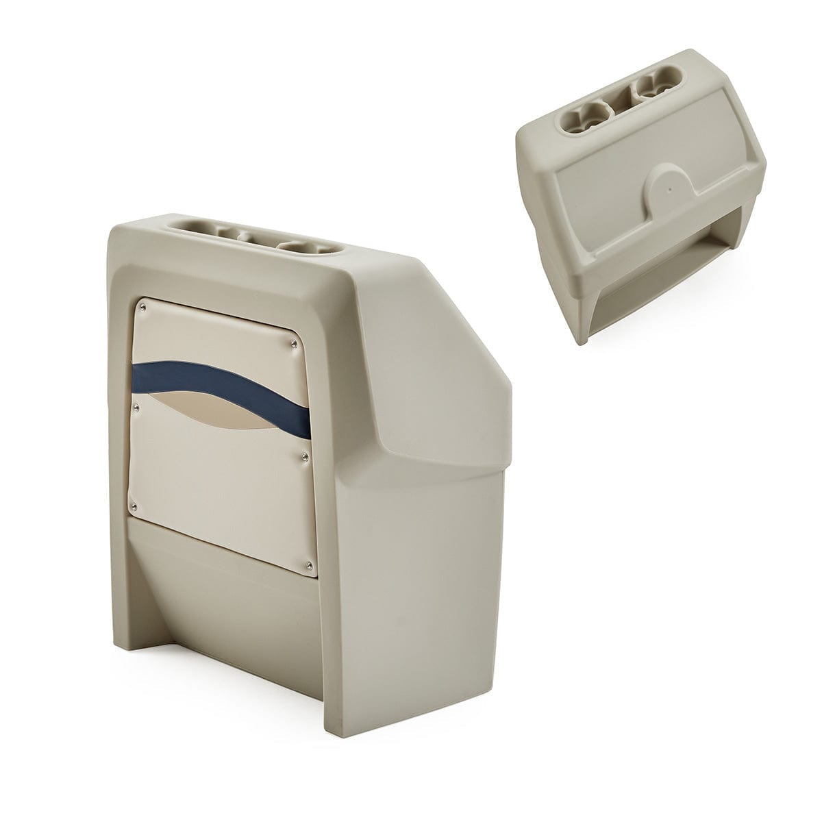 Pontoon Boat Console #color_ivory, blue & tan