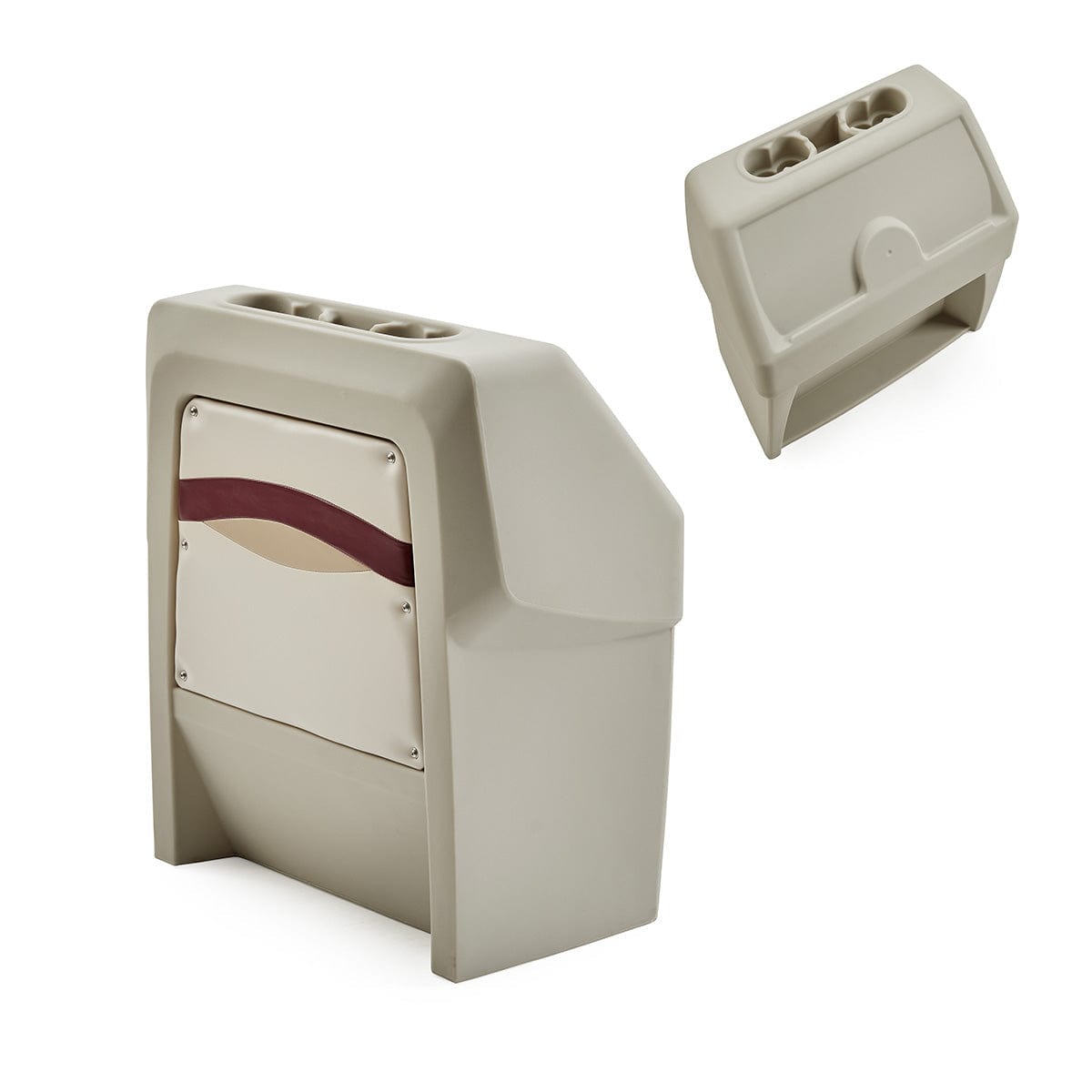 Pontoon Boat Console #color_ivory, burgundy & tan