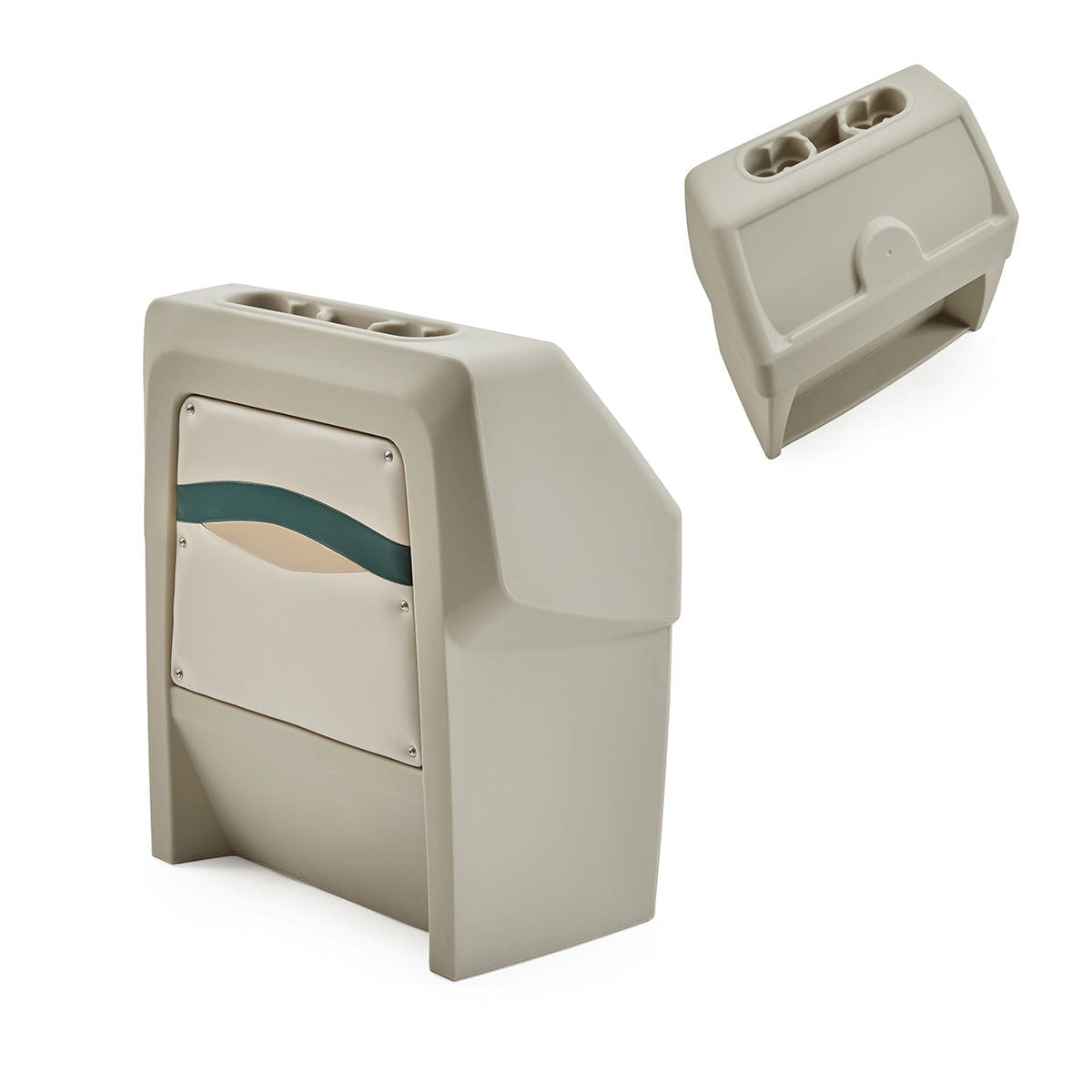 Pontoon Boat Console #color_ivory, green & tan