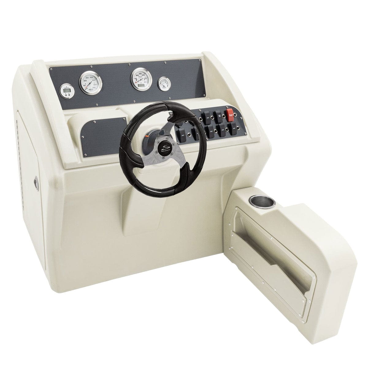 DeckMate Luxury Deluxe Large Helm Console Carbon #color_ivory & invisible