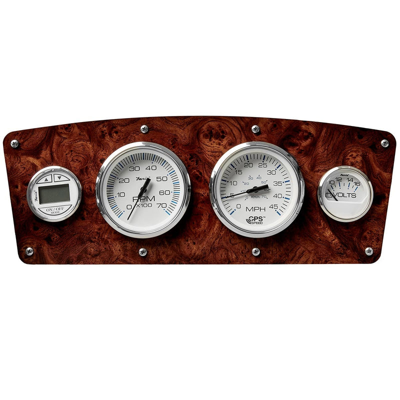 DeckMate Pontoon Console burl panel gauges