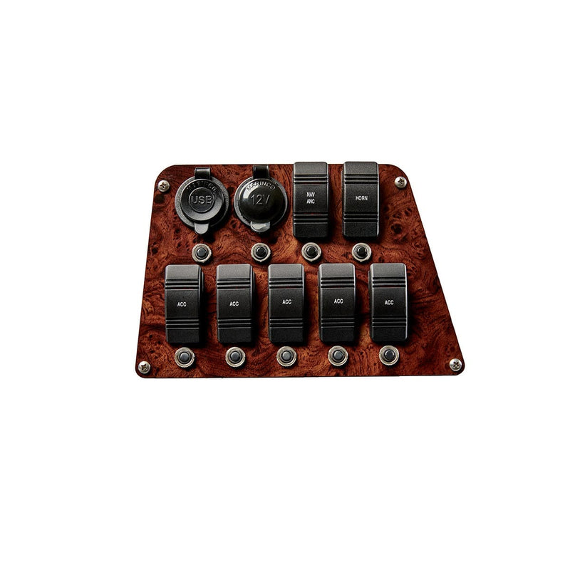 DeckMate Pontoon console burl panel switches