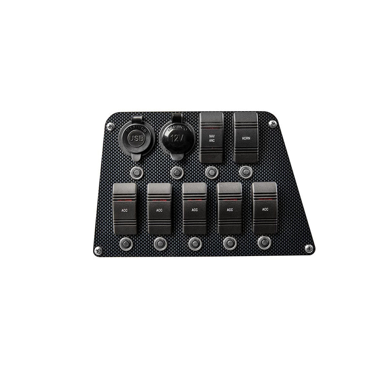 DeckMate Pontoon Console carbon panel switches